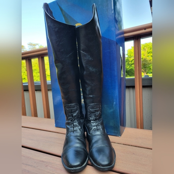 Black Leather Riding Boots - Picture 6 of 7
